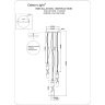 Odeon Light Parma 6672/30L Каскадный подвесной LED-светильник в стиле модерн, 30Вт, 2100Лм, CCT переключение цвет. температуры 3000/3500/4000К, CRI90, 220В, бронзовый металл и натуральный алебастр, высота 1886 мм, общий диаметр 300 мм, IP20