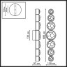 Odeon Light SPILLA 7174/15WL Настенный LED-светильник в стиле модерн, 15Вт, 1150Лм, CCT переключение цвет. температуры 3000/3500/4000К, CRI90, 220В, IP20, черный полированный металл и хрусталь, высота 688 мм, ширина 130 мм, глубина 92 мм