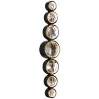 Odeon Light SPILLA 7174/15WL Настенный LED-светильник в стиле модерн, 15Вт, 1150Лм, CCT переключение цвет. температуры 3000/3500/4000К, CRI90, 220В, IP20, черный полированный металл и хрусталь, высота 688 мм, ширина 130 мм, глубина 92 мм