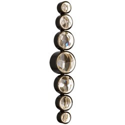 Odeon Light SPILLA 7174/15WL Настенный LED-светильник в стиле модерн, 15Вт, 1150Лм, CCT переключение цвет. температуры 3000/3500/4000К, CRI90, 220В, IP20, черный полированный металл и хрусталь, высота 688 мм, ширина 130 мм, глубина 92 мм