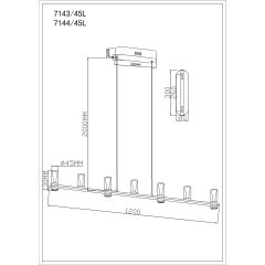 Подвесной светильник IP20 LED 40W 2470Лм 3000K 180° DEFANCE 7144/45L