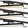 Novotech STRATUS 359778 Черный однофазный трехжильный трековый светодиодный светильник, линейный 30см, поворотный, CCT перекл. цветовой температуры, LED 18Вт 1080Лм 2700;3200;4000К CRI90 105° IP20 220В, коэф. пульсации < 1%