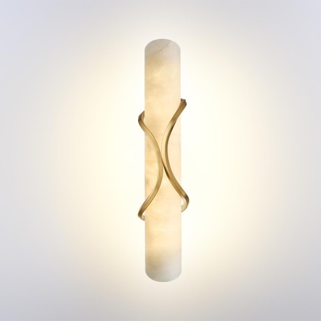 Odeon Light PARMA 6672/10WL Настенный LED-светильник в стиле модерн, 40Вт, 800Лм, CCT переключатель цветовой температуры на корпусе 3000/3500/4000К, CRI90, 220В, IP20, белый алебастр и бронзовый металл, высота 400 мм, ширина 82 мм, глубина 115 мм