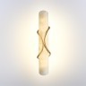 Odeon Light PARMA 6672/10WL Настенный LED-светильник в стиле модерн, 40Вт, 800Лм, CCT переключатель цветовой температуры на корпусе 3000/3500/4000К, CRI90, 220В, IP20, белый алебастр и бронзовый металл, высота 400 мм, ширина 82 мм, глубина 115 мм