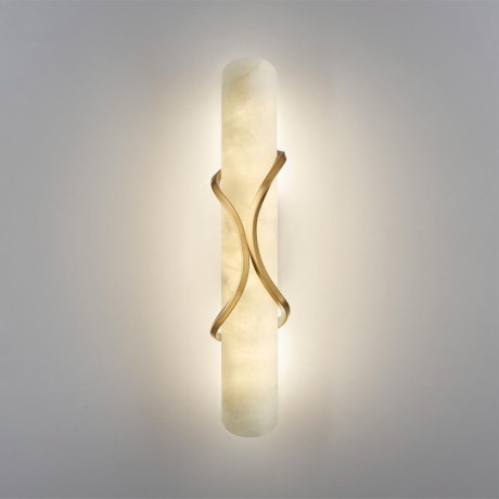 Odeon Light PARMA 6672/10WL Настенный LED-светильник в стиле модерн, 40Вт, 800Лм, CCT переключатель цветовой температуры на корпусе 3000/3500/4000К, CRI90, 220В, IP20, белый алебастр и бронзовый металл, высота 400 мм, ширина 82 мм, глубина 115 мм