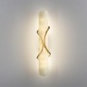 Odeon Light PARMA 6672/10WL Настенный LED-светильник в стиле модерн, 40Вт, 800Лм, CCT переключатель цветовой температуры на корпусе 3000/3500/4000К, CRI90, 220В, IP20, белый алебастр и бронзовый металл, высота 400 мм, ширина 82 мм, глубина 115 мм
