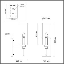 Бра Odeon Light 4688/1W DIATRA под лампу 1xE14 1*40W