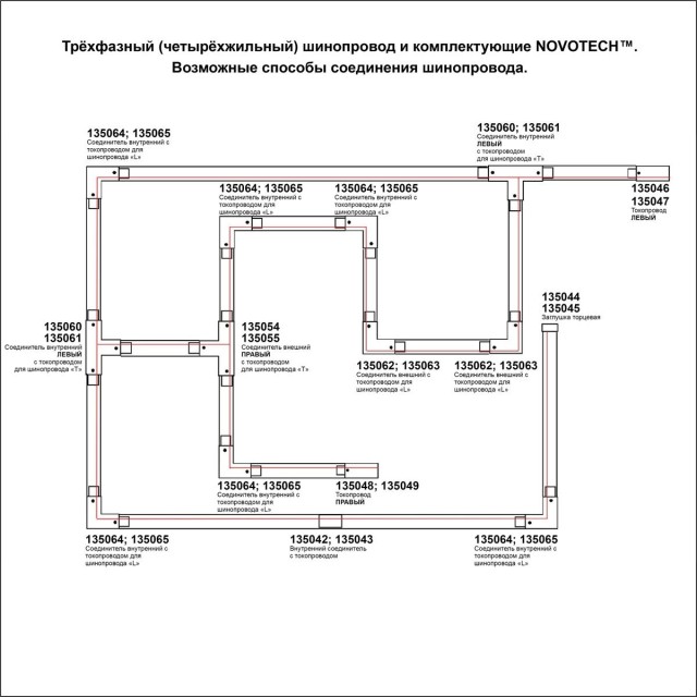 2м белый трехфазный шинопровод Novotech 135237