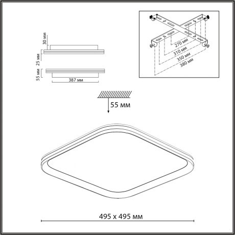 Светильник LED 95Вт 3000-6000К пульт ДУ Sonex BETA 7750/95L