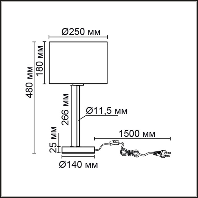8251/1T MODERNI LN25 000 никель/серый, металл/текстиль Настольная лампа Е27 60W 220V NIKKI