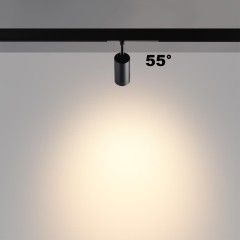 359961 Черный трековый спот с изм. углом рассеивания света 15-55° и перекл. цв. температуры 3000;4000;6000К 220В 15Вт 830Лм CRI90 Novotech VECTOR