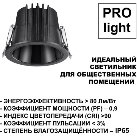 Светильник встраиваемый с переключателем цветовой температуры IP65 LED 20W 3000К\4000К\6000К Novotech LANG 359429