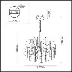 Люстра подвесная Odeon Light 4988/8 STIKA под лампы 8xE14 8*40W