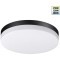 Novotech OPAL STREET 359730 Уличный круглый настенно-потолочный LED-светильник, перекл. мощности 20/25/30Вт 3140Лм, CCT перекл. цветовой температуры 2700/3200/4000К, CRI90, 220В, IP65, черный поликарбонат и белый рассеиватель, диаметр 264 мм, высота 45 мм