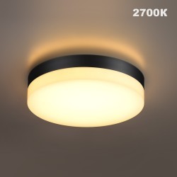 Novotech OPAL STREET 359730 Уличный круглый настенно-потолочный LED-светильник, перекл. мощности 20/25/30Вт 3140Лм, CCT перекл. цветовой температуры 2700/3200/4000К, CRI90, 220В, IP65, черный поликарбонат и белый рассеиватель, диаметр 264 мм, высота 45 мм