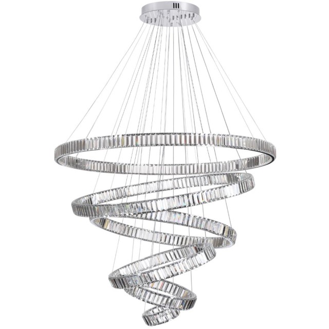 Люстра подвесная кольцевая хрустальная Odeon Light LED 260W 4000K 30600Лм VEKIA 4930/260L