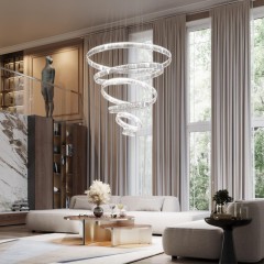 Люстра подвесная кольцевая хрустальная Odeon Light LED 260W 4000K 30600Лм VEKIA 4930/260L