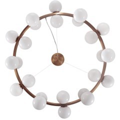 7109/24 Подвесная люстра 90см латунным металлом и стеклянными плафонами, 24 лампы G9 макс 5Вт ODEON LIGHT MAGIA