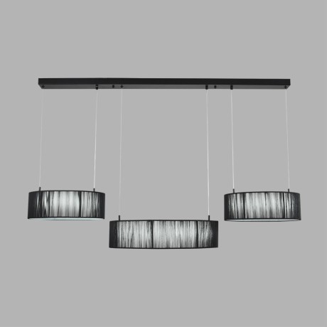 8371/70L Подвесная люстра с 3 тканевым плафонами-кольцами диаметром 35;50;35см и ступенчатым перекл. цветовой температуры 70Вт 3144Лм 3000;4000;6000K CRI80 220V Lumion KAVA