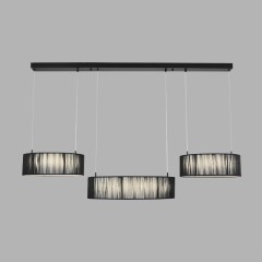 8371/70L Подвесная люстра с 3 тканевым плафонами-кольцами диаметром 35;50;35см и ступенчатым перекл. цветовой температуры 70Вт 3144Лм 3000;4000;6000K CRI80 220V Lumion KAVA