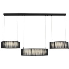 8371/70L Подвесная люстра с 3 тканевым плафонами-кольцами диаметром 35;50;35см и ступенчатым перекл. цветовой температуры 70Вт 3144Лм 3000;4000;6000K CRI80 220V Lumion KAVA