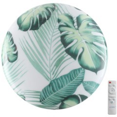 7748/DL PALE SN Светильник светодиодный потолочный пластик/белый/зеленый LED 48Вт 3000-6000К D380 IP43 пульт ДУ FLORI