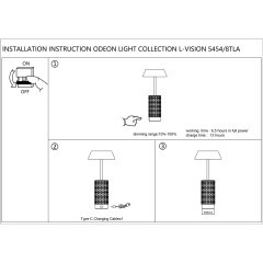 Настольная лампа беспроводная LED*8W 3000K LULU 5453/8TLA