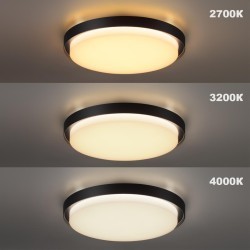 Novotech VIRTUO STREET 359721 Уличный круглый потолочный LED-светильник, 30Вт, 2600Лм, CCT перекл. цветовой температуры внутри корпуса 2700/3200/4000К, CRI90, 220-240В, IP65, черный алюминий и белый пластик, диаметр 290 мм, высота 64,3 мм