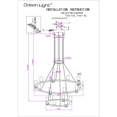 Подвесной светильник IP20 LED 93W 5960Лм 3000K 180° DEFANCE 7144/110L