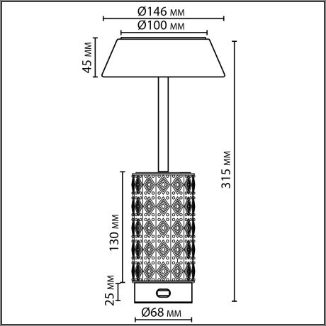 Настольная лампа беспроводная LED*8W 3000K LULU 5454/8TLA
