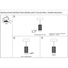 Настольная лампа беспроводная LED*8W 3000K LULU 5454/8TLA