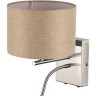 8250/2W MODERNI LN25 000 никель/бежевый, металл/текстиль бра Е14 40W+ LED 3W 4000K 220V NIKKI
