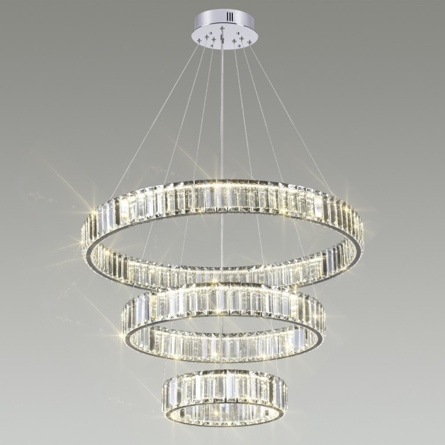 Люстра подвесная кольцевая хрустальная Odeon Light LED 88W 4000K 10200Лм VEKIA 4930/88L