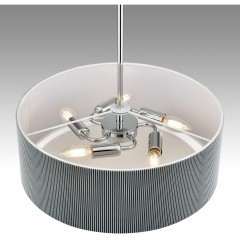 8111/5 MODERNI LN25 хром/серый, металл/текстиль Люстра подвесная E14 5*40W 220V ZIGRISA