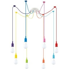 Разноцветный Светильник подвесной "паук" E27 8*60W 220V Lumion LOTTE 3719/8