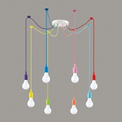 Разноцветный Светильник подвесной "паук" E27 8*60W 220V Lumion LOTTE 3719/8