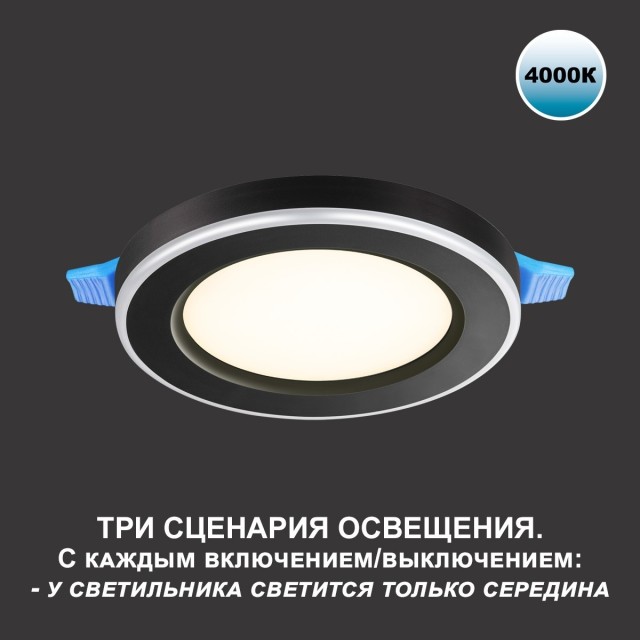 Светильник встраиваемый светодиодный (три сценария работы) IP20 LED 4000К 18W+6W 1680Лм SPAN 359017