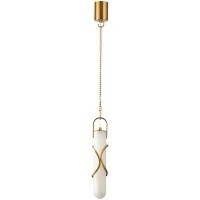 Odeon Light PARMA 6672/10L Подвесной LED-светильник в стиле модерн, 10Вт, 800 Лм, CCT переключатель цветовой температуры на основании 3000/3500/4000К, CRI90, 220В, IP20, белый алебастр и бронзовый металл, высота 1930 мм, диаметр 73 мм