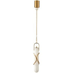 Odeon Light PARMA 6672/10L Подвесной LED-светильник в стиле модерн, 10Вт, 800 Лм, CCT переключатель цветовой температуры на основании 3000/3500/4000К, CRI90, 220В, IP20, белый алебастр и бронзовый металл, высота 1930 мм, диаметр 73 мм