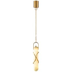 Odeon Light PARMA 6672/10L Подвесной LED-светильник в стиле модерн, 10Вт, 800 Лм, CCT переключатель цветовой температуры на основании 3000/3500/4000К, CRI90, 220В, IP20, белый алебастр и бронзовый металл, высота 1930 мм, диаметр 73 мм