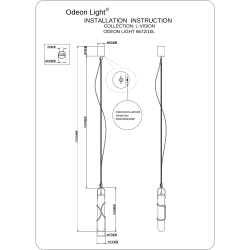 Odeon Light PARMA 6672/10L Подвесной LED-светильник в стиле модерн, 10Вт, 800 Лм, CCT переключатель цветовой температуры на основании 3000/3500/4000К, CRI90, 220В, IP20, белый алебастр и бронзовый металл, высота 1930 мм, диаметр 73 мм