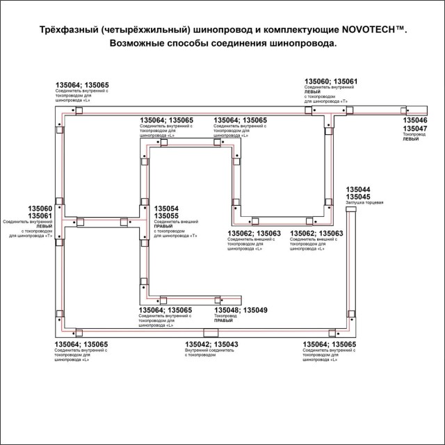 135037 PORT NT19 136 черный Трехфазный (четырехжильный) шинопровод 1м с токопроводом (адаптером)