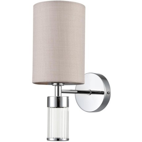 6585/1W MODERNI LN24 хром/бежевый, металл/текстиль, стекло Бра E14 1*40W 220V ARNIKA