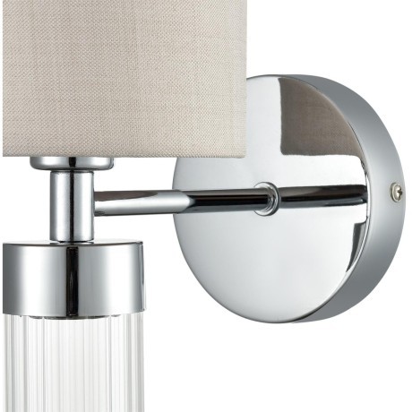 6585/1W MODERNI LN24 хром/бежевый, металл/текстиль, стекло Бра E14 1*40W 220V ARNIKA