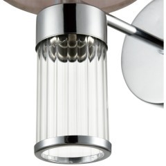 6585/1W MODERNI LN24 хром/бежевый, металл/текстиль, стекло Бра E14 1*40W 220V ARNIKA