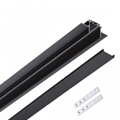 Магнитный 1м плоский шинопровод в ГКЛ 12мм Novotech Smal 135197