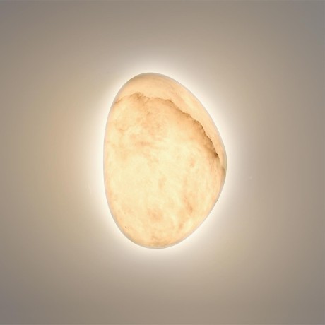 Odeon Light MARBELLA 6684/10WL Настенный LED-светильник органический минимализм, 10Вт, 800Лм, CCT перекл. цветовой температуры на корпусе 3000/3500/4000К, CRI90, 220В, IP20, белый алебастр и бронзовый металл, высота 220 мм, ширина 153 мм, глубина 77 мм