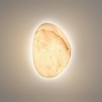 Odeon Light MARBELLA 6684/10WL Настенный LED-светильник органический минимализм, 10Вт, 800Лм, CCT перекл. цветовой температуры на корпусе 3000/3500/4000К, CRI90, 220В, IP20, белый алебастр и бронзовый металл, высота 220 мм, ширина 153 мм, глубина 77 мм