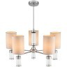 6585/5 MODERNI LN24 хром/бежевый, металл/текстиль, стекло Люстра подвесная E14 5*40W 220V ARNIKA