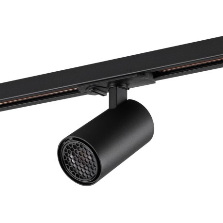 Novotech SELENE PORT 359905 Однофазный трехжильный трековый LED-светильник современный минимализм, 10Вт, 491Лм, 3000К, угол 36°, CRI90, UGR<19, 220-240В, IP20, черный алюминий, съемная решетка HoneyComb, длина 100 мм, ширина 55 мм, высота 87 мм